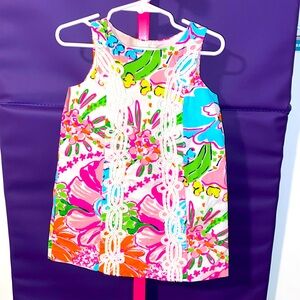 Lilly Pulitzer For Target Girls Neon Pink and Green Sun Dress Size 2T